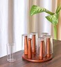 Rustic Charm Hexa Wooden Glass Stand