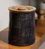 Black Rustic Charm Mango Wood Canister