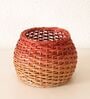 Rustic Charm Wicker & Wood Eco Friendly Planter in Rust & Natural Brown