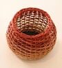 Rustic Charm Wicker & Wood Eco Friendly Planter in Rust & Natural Brown