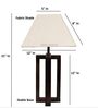 Rustic Dark Wood Table Lamp with Square Flex Fabric Shade