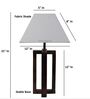 Rustic Dark Wood Table Lamp with Square White Fabric Shade