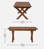 Rustic Solid Wood 6 Seater Dining Table in Brown Finish
