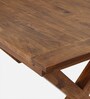 Rustic Solid Wood 6 Seater Dining Table in Brown Finish