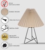 Brown Rustic Farmhouse Table Lamp Fabric Shade