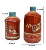 Rustic Madhubani (Set Of 2) Red Terracotta Table Vase