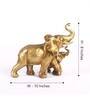 Rustic Golden Mom and Baby Elephant Resin Figurines