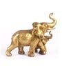 Rustic Golden Mom and Baby Elephant Resin Figurines