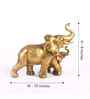 Rustic Golden Mom and Baby Elephant Resin Figurines