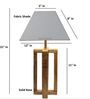 Rustic Natural Wood Table Lamp with Square Flex Fabric Shade