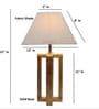 Rustic Natural Wood Table Lamp with Square White Fabric Shade