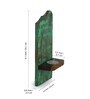 Rustic Radiance Antique Finish Blue Mango Wood Wall Tea Light Holder