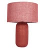 Rustic Red Oxide Jute & Fabric Capsule Table Lamp