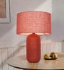 Rustic Red Oxide Jute & Fabric Capsule Table Lamp