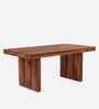 Rusty Solid Wood Dining Table in Walnut Finish