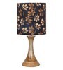 Rustic Sandbox Table Lamp Bedside Wooden Desk Lamps, Fabric Shade, Iris Black