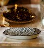 Rustic Stone | Floral Charm Handcrafted Ceramic Oval Serving Platter & Snack Plates (Set of 2)