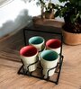 Rustic Stone | Handcrafted Matte Chic Kulhad Ceramic Mugs with Stand