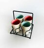 Rustic Stone | Handcrafted Matte Chic Kulhad Ceramic Mugs with Stand