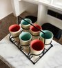 Rustic Stone | Handcrafted Matte Chic Kulhad Ceramic Mugs with Stand
