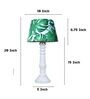 Rustic White Mangowood Table Lamp With Palm Print Satin Shade