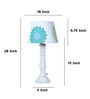 Rustic White Mangowood Table Lamp With Dahlia Floral Print Satin Shade