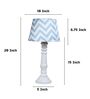 Rustic White Mangowood Table Lamp With Maze Print Satin Shade