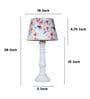 Rustic White Mangowood Table Lamp With Cobra Saffron Print Satin Shade