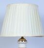 Rustic White Mangowood Table Lamp With Off White Satin Shade