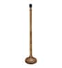 Rustic Wood Floor Lamp in Walnut Brown with Multicolor Fabric Shade, Dome Base, Vine and Flower Shade