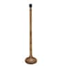 Rustic Wood Floor Lamp in Walnut Brown with Multicolor Fabric Shade Dome Base, Bird Shade