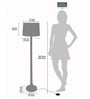 Rustic Wood Floor Lamp in Walnut Brown with Multicolor Fabric Shade, Dome Base, Red Shade