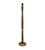 Rustic Wood Floor Lamp in Walnut Brown with Multicolor Fabric Shade, Hurricane Design, Red