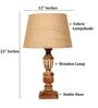 Rustic Wooden Table Lamp  with Natural Jute Fabric Shade | Modern Farmhouse Bedside Lamp for Living Room, Bedroom & Home D cor