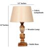 Rustic Wooden Table Lamp  with Premium Jute Fabric Shade | Modern Farmhouse Bedside Lamp for Living Room, Bedroom & Home D cor