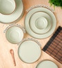 Rusty Green Melamine Plato Dinner Set Of 20 Pcs
