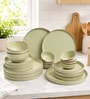 Rusty Green Melamine Plato Dinner Set Of 20 Pcs