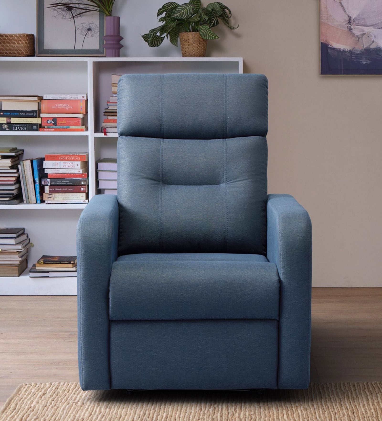 Rx3 Fabric Manual 1 Seater Recliner In Ocean Blue Colour Rx3 Fabric Manual 1 Seater Recliner In Ocean Blue Colour