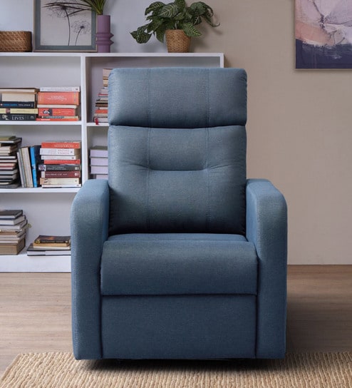 Rx3 Fabric Manual 1 Seater Recliner In Ocean Blue Colour