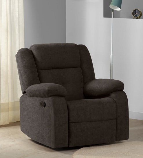 Rx7 Fabric Manual 1 Seater Recliner In Egyptian Brown Colour