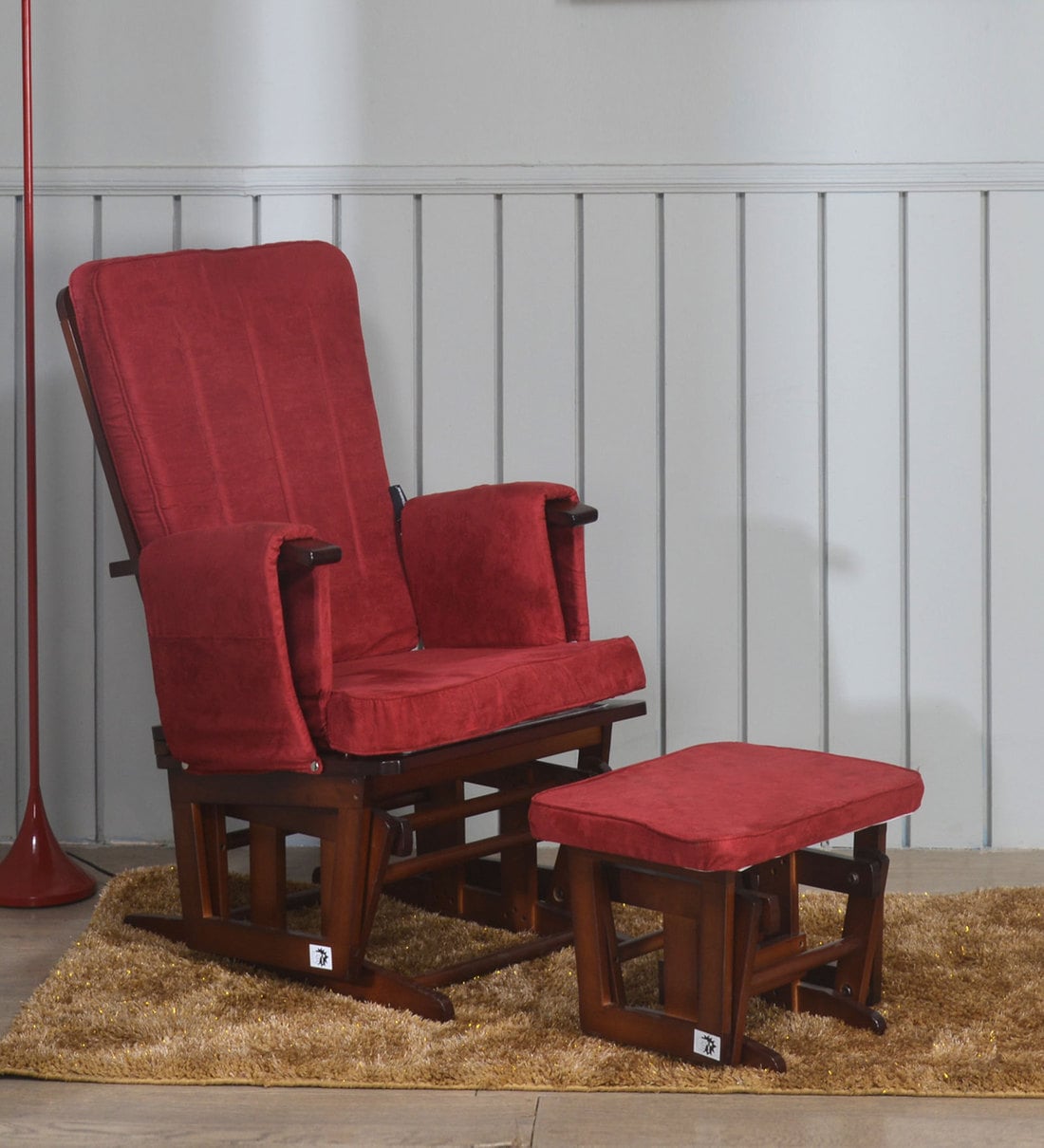 red nursery chair