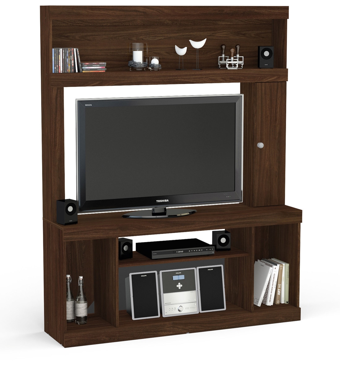 Buy Ryuko TV Unit in Dark Brown Finish Mintwud By Pepperfry Online TV Units TV Units