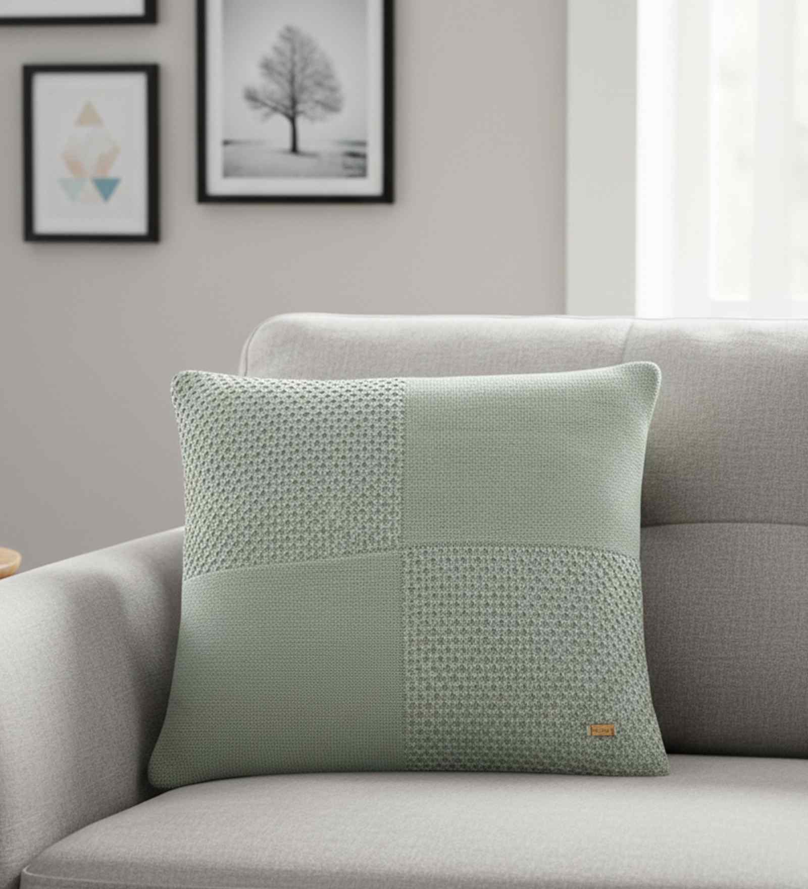 Ryegrass 100% Cotton Kelly Fusion 18X18 Inches Knitted Cushion Cover