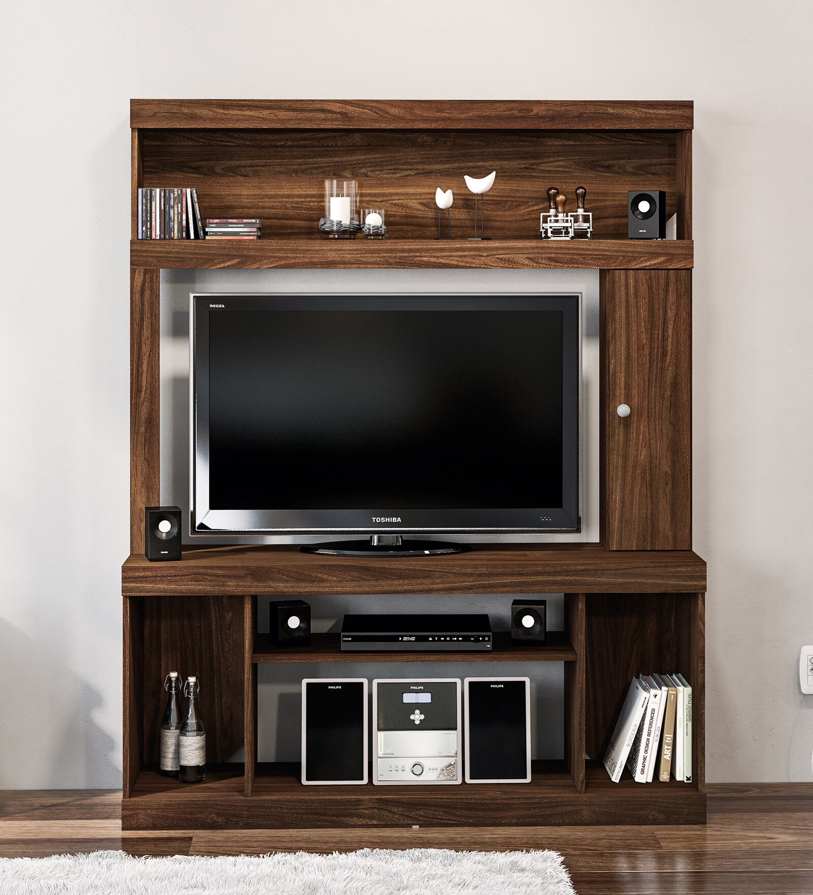 Ryuko Tv Unit In Dark Brown Finish