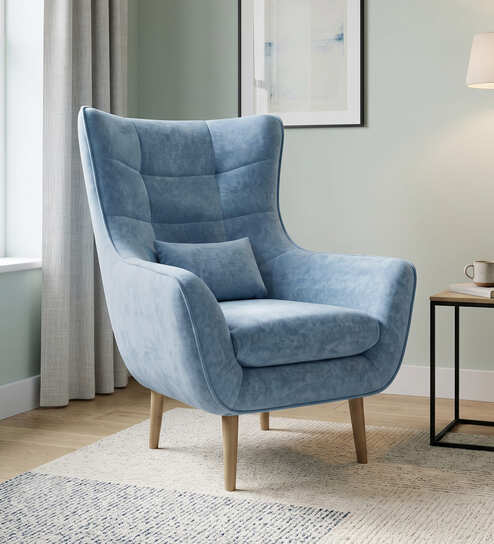 Ryanne Lounge Chair In Blue Colour