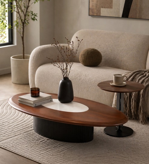 Ryleigh Metal Nesting Coffee Table Set in Brown Finish 