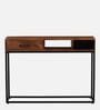 Rybnik Solid Wood Console Table In Walnut Finish