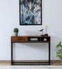 Rybnik Solid Wood Console Table In Walnut Finish