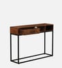 Rybnik Solid Wood Console Table In Walnut Finish