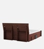 Ryouta Upholstered King Size Bed in Wenge Finish with Drawer Storage